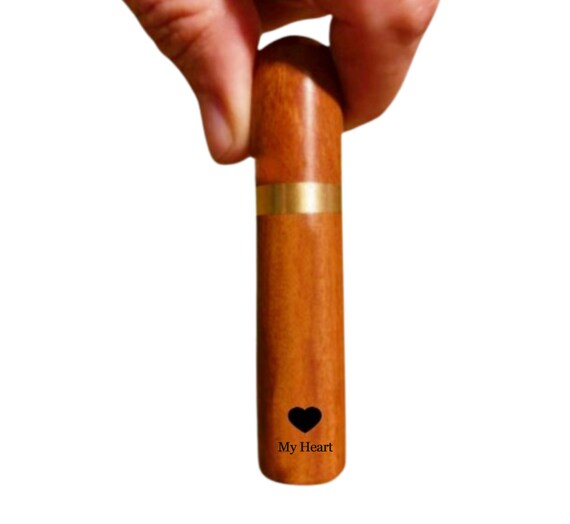 Laser Engraved "My Heart" Natural Rosewood Cremation Urn/Scattering Tube - Fits in Pocket/Purse, TSA Travel Compliant, Very Secure
