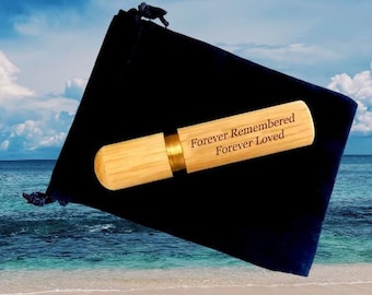 Natural Sandalwood Cremation Urn / Scattering Tube - TSA Compliant