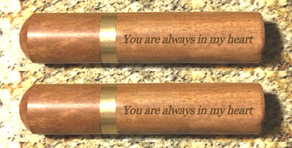 TWO Engraved "You are always in my heart" Rosewood Cremation Urns/Scattering Tubes - TSA Compliant