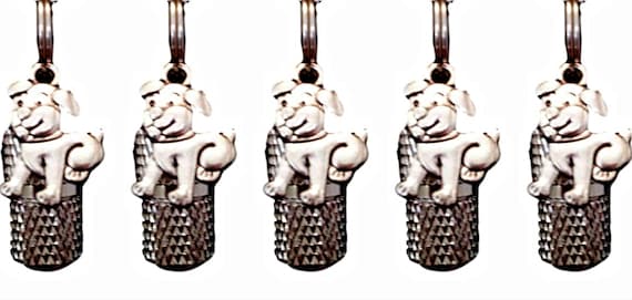 Set of FIVE Faceted Mini Pet Cremation Urns on Curb Chain Necklaces  w/PUPPY DOGS - Hand Assembled - Includes Pouches & Fill Kit