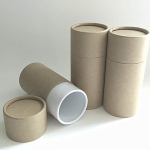 Set of Three Eco-Friendly Cremation Urn Scattering Tubes w/Telescopic Lids - Natural/Biodegradable - Style "Blank" - TSA COMPLIANT