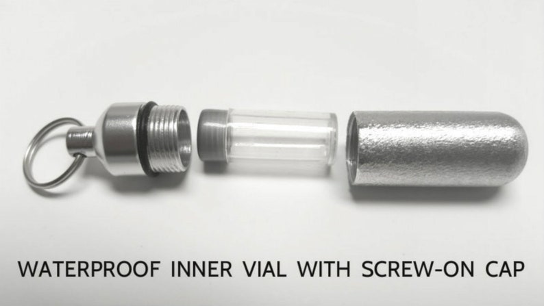 Hand Assembled... Brushed Silver Cremation Urn /& Vial with ROSE CROSS Pendant on Stainless Steel Swivel Keyring in Velvet Pouch