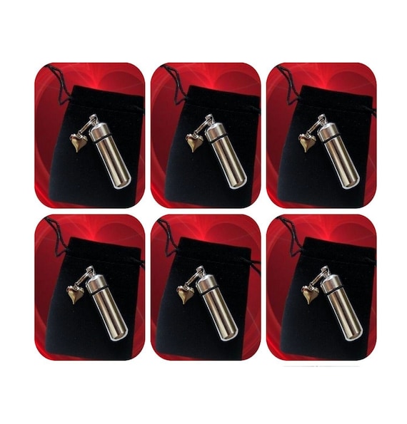 Special Set of SIX Polished Silver Heart CREMATION URN Keepsakes - Mourning Jewelry, Urn Keepsake, Ashes Jewelry, Personalized Urn, Baby Urn