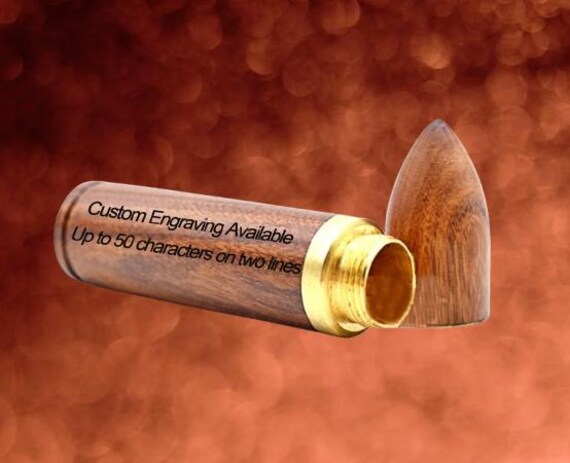 Rosewood Bullet Cremation Urn / Scattering Tube - TSA Approved for Travel - Engraving Available!