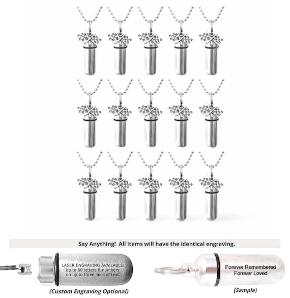 FIFTEEN Cremation Urn Necklaces: Racing Flag Memorial Set  - Engraving Available!