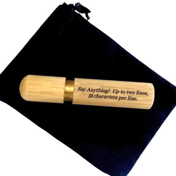 New CUSTOM ENGRAVED Natural Sandalwood Cremation Urn / Scattering Tube - Fits in Pocket/Purse, Perfect for Travel TSA Compliant, Very Secure