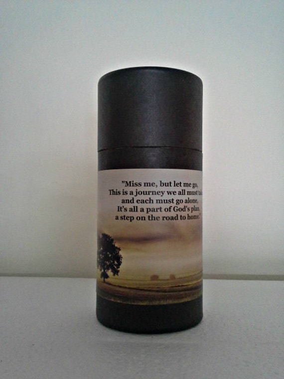 Black Eco-Friendly Cremation Urn Scattering Tube w/Telescopic Lid - Biodegradable - Style "Hallowed Ground"