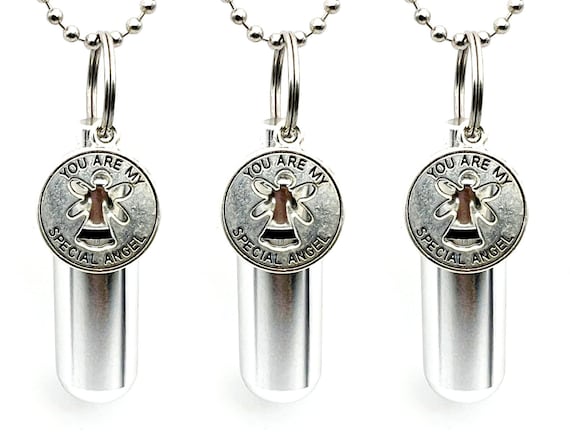 Set of THREE "You Are My Special Angel" Cremation Urn Necklaces - Memorial Jewelry, Ashes Necklace, Urn for Human Ashes. Pet Ashes, Pet Urn