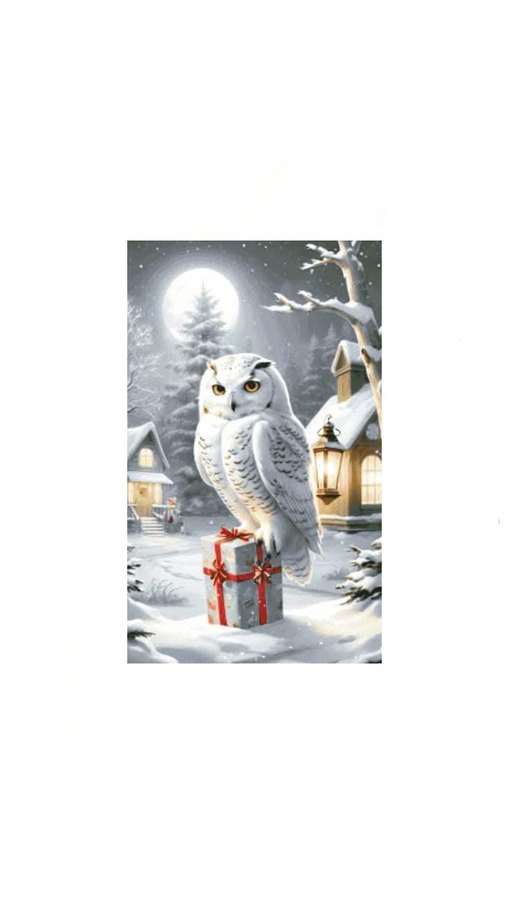 Pattern Cross-Stitch Owl and Moon Ornament Painting Designs PDF