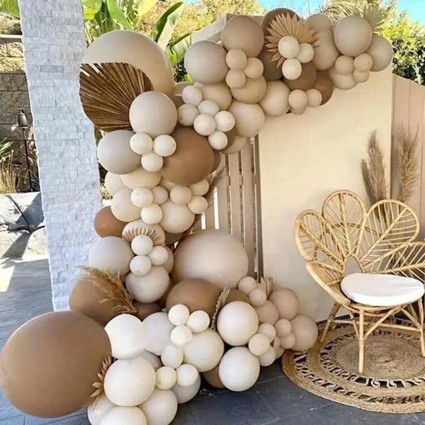 Neutral arch balloon Garland Kit, beige brown cream balloons , balloon arch kit, birthday balloons, hen party, baby shower, party supplies
