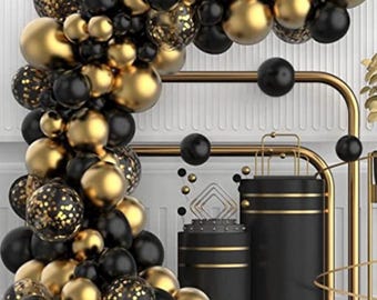 Black & Gold Balloon arch Garland Kit - 102 pieces, gold, balloon arch kit, birthday balloons, hen party, baby shower, party supplies