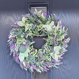 Handmade Lavander door wreath, door garland, spring door wreath, door decoration, summer door wreath