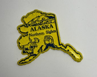 Vintage rubberen Alaska koelkastmagneet