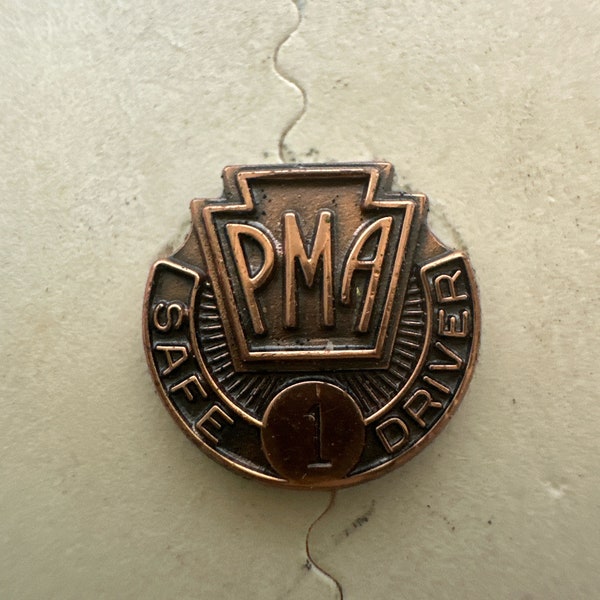 Vintage PMA Pennsylvania Safe Driver 1 Year Award Pin