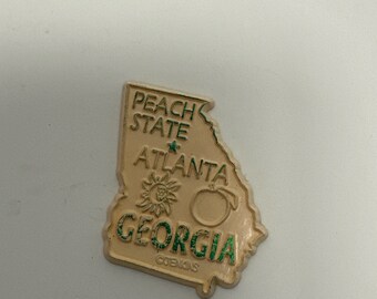 Imán para nevera vintage de goma Georgia The Peach State