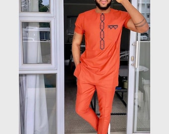 African men&#39;s clothing, African fashion, men&#39;s street wear, Nigerian attire, wedding suit, dashiki, African men&#39;s shirt and pants, Asoebi,