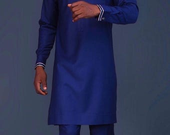 Item 122_Wale African men outfit/men clothing plus 1 gift suit/ men outfit/2 pieces men shirt and pants/Men kaftan/Groom suit/Gift for him