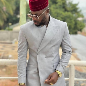 African Men Wedding Suit, African men&#39;s kaftan/2 piece dress/Men suit attire/Native wear/Groom latest suit/Senator Outfit, Men Party Styles