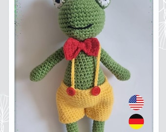 Mister Frog Amigurumi Crochet Pattern — Cute Frog pdf Tutorial | ENG | GE | PL | Instant Download