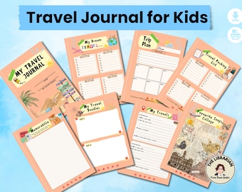 Travel Journal for Kids Summer Holidays Road Trip Vacation Printable