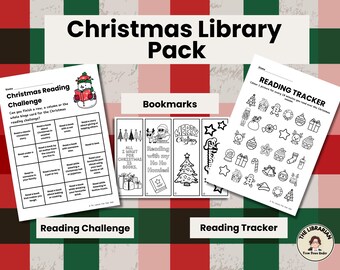 Christmas Library Activity Pack: Reading Games, Coloring Pages (Digital Download)
