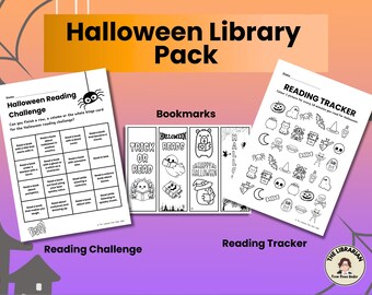 Halloween Library Activity Pack: Reading Games, Coloring Pages (Digital Download)