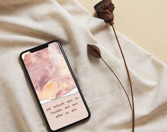 Wallpaper Self-Love Affirmation – Digital Art Self-Acceptance – Spiritual Collage for Mobile Phones – Wallpaper Set Self-Care