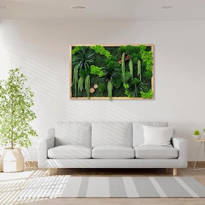 Moss picture, Eco-friendly home decor, Moss wall art, Moss wall, Green wall, Moss frame, Preserved moss, Wall art, Nature room decor
