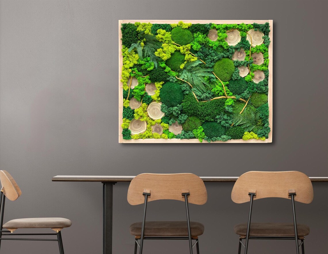 Photo inspiration: Picture Idea: Moss Frame Preserved Moss Wall Art Nature Room Decor Eco