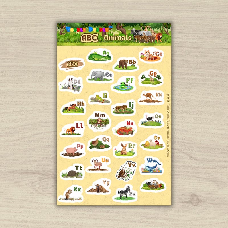 Animals Alphabet Stickers - Etsy