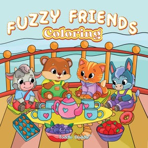 Fuzzy Friends: Coloring Book for Kids and Adults with Cute and Adorable Animals in Simple, Cozy Scenes for Mindfulness and Relaxation