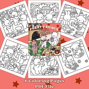 Fuzzy Friends Christmas: Coloring Pages of Cute and Adorable Animal Friends in Hygge Holiday Scenes for Relaxation