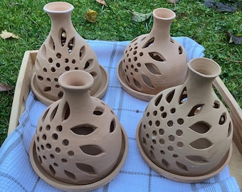 Wood-Fired Clay Candle Holder, Home Decor