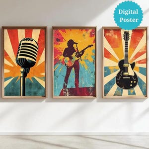 アート・デザイン・音楽 A Second Decade Of Guess? Star Guitar Art Print | A5 A4 A3 | Y2K Instrument Poster