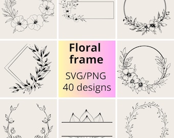 Bloemenlijst SVG PNG-bundel: 40 botanische clipartontwerpen