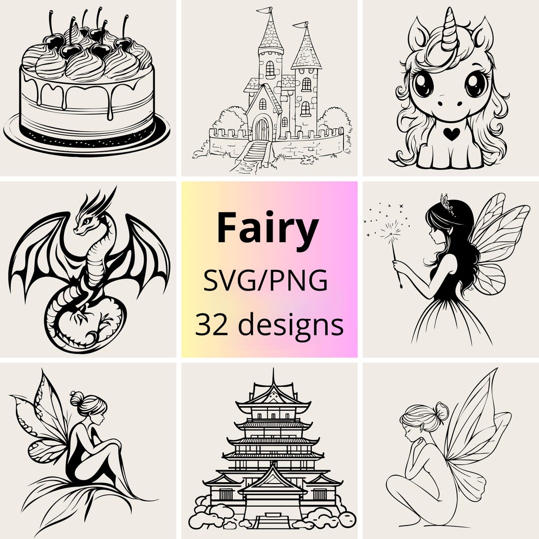 Fairy Tale SVG & PNG Bundle | Magical SVG | Fairyland Clipart Set ...