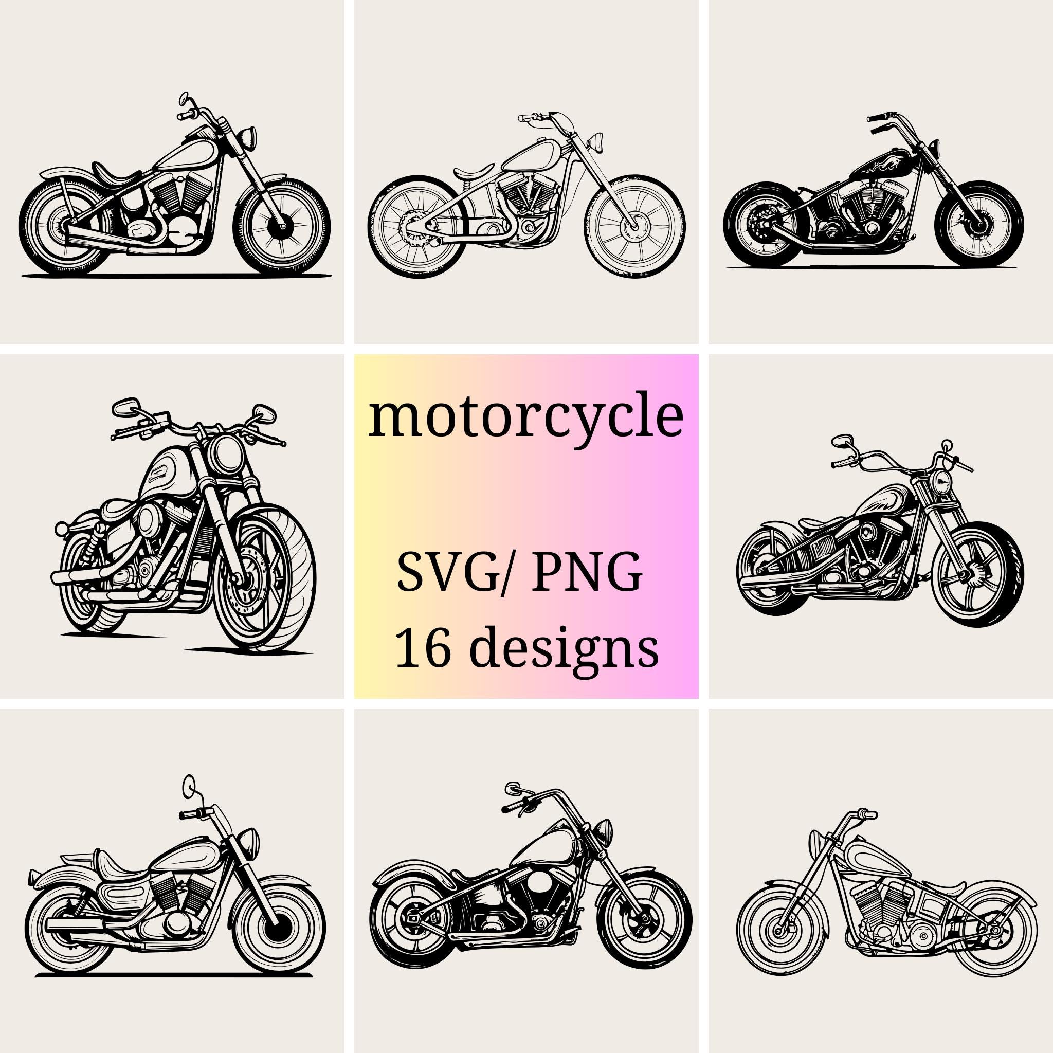 Motorcycle Keepsake Vector Motorcycle Bundle PNG & SVG | Biker Clipart Set | Chopper Vector - Etsy