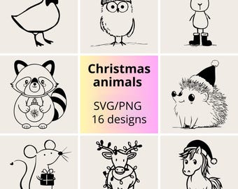 Weihnachtstiere SVG Bundle | Winter Tiere Clipart Set