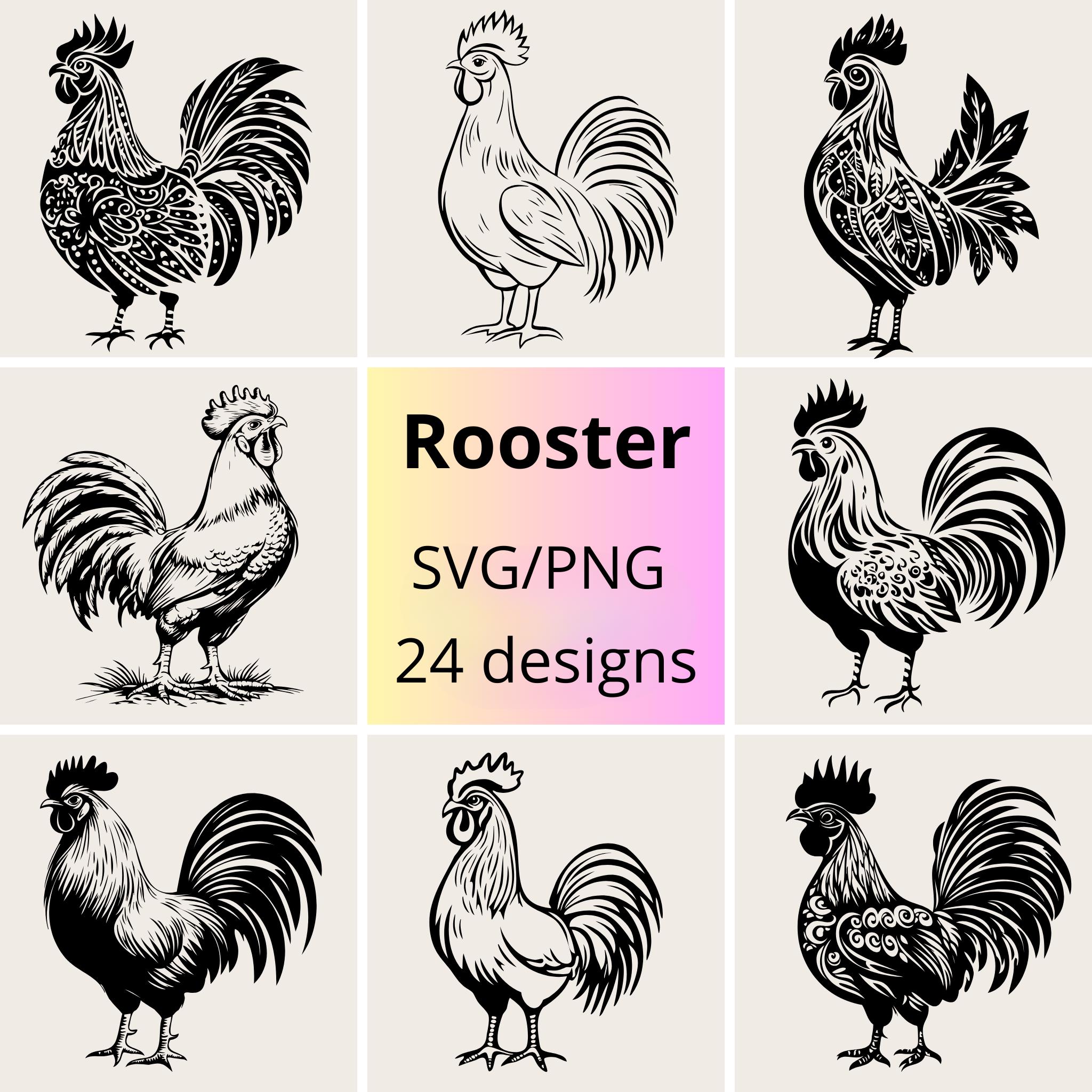 Rustic Rooster Vector Rooster SVG PNG Bundle: Rustic Farmhouse Clipart (digital Download) - Etsy