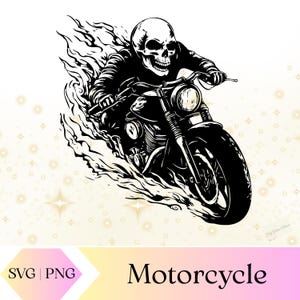 Vintage Chopper SVG: Ghost Biker Motorcycle Clipart (Digital Download)