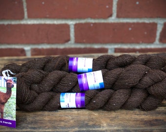 Alpaca Yarn, Sport Weight, Heathered Dark Brown