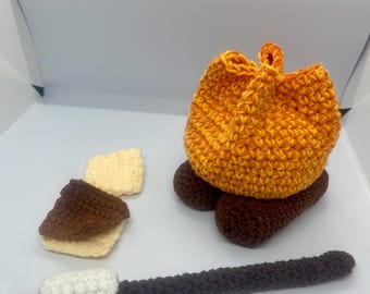 Padrão de crochê para fogueira de Smores: monte seu próprio conjunto de brinquedos (SOMENTE PADRÃO)