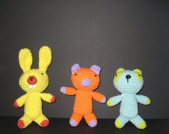 Pick your OWN individual cat TOY, Certified ORGANIC Catnip/Valerian mix  in head and belly, hand-crochet, high quality cotton