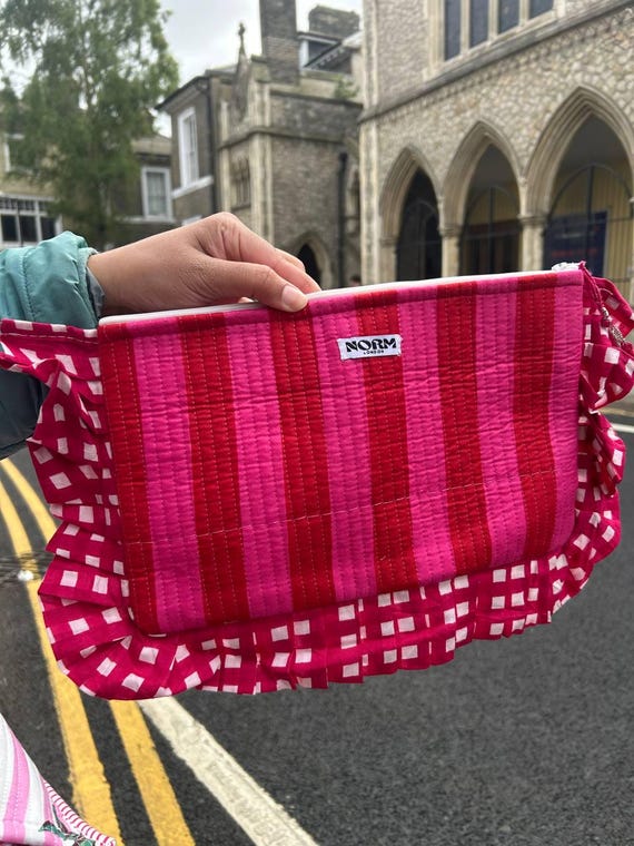 Waterproof Cotton Quilted Wash Bag | Block Printed | Makeup Bag | Waterproof | Toiletry Bag | Cosmetic Bag | Christmas gifts | Travel bag