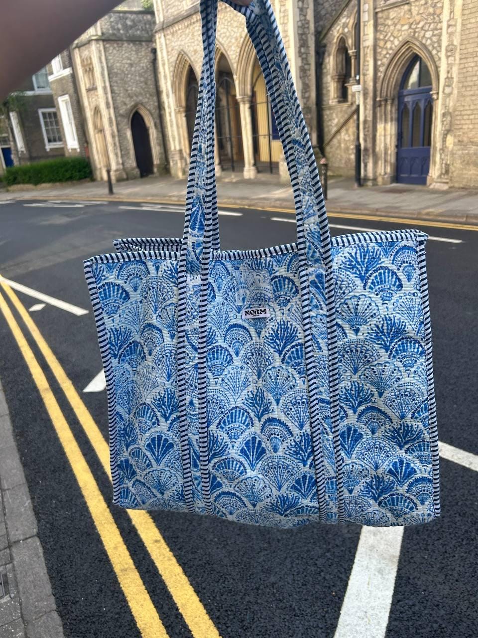 Reversible Shoulder Tote Bag | Cotton tote bag | Beach Bag |  Block printed Bag| Bridesmaid Gift | Quilted tote bag | Summer bag |