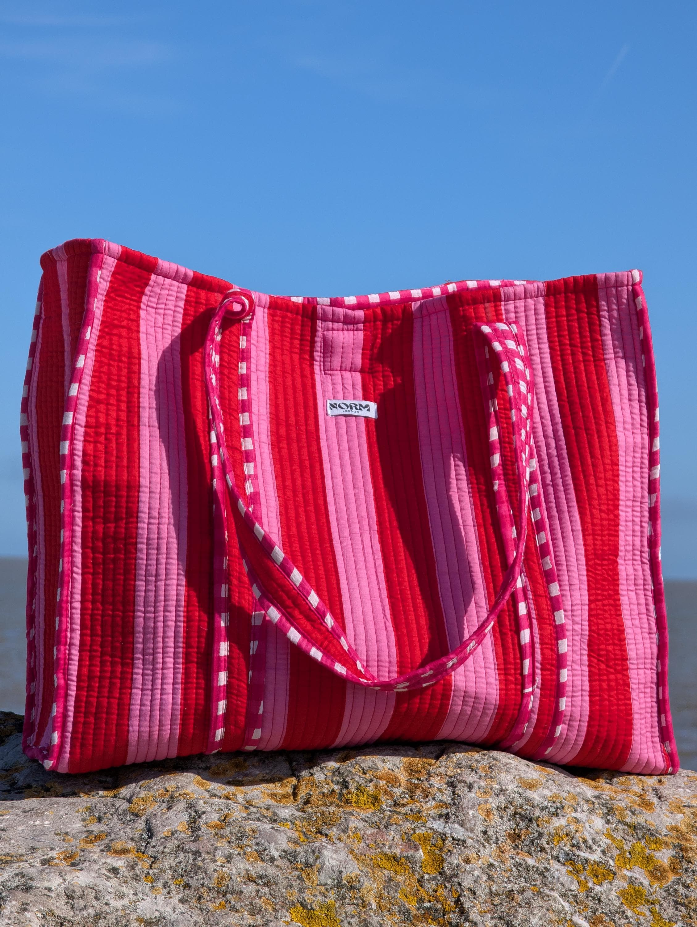 Reversible Shoulder Tote Bag | Cotton tote bag | Beach Bag |  Block printed Bag| Bridesmaid Gift | Quilted tote bag | Summer bag | Printed
