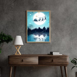 Weihnachtsmann Neujahr Poster, Digitaldrucke, Geschenk Digitaldrucke, Geschenk Poster, Wandbilder, Tischbilder, Digitales Poster, Neujahr