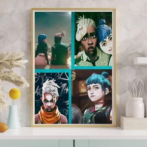 Arcane Jinx and Ekko in Love poster, maybe in another life, Digital Prints, modernart, cosmicart