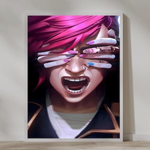 Arcane Poster, Arcane Wall Art, Vi Poster, League of Legends Art, Arcane Poster, Arcane Vi Print, Digital Prints, modernart, cosmicart,