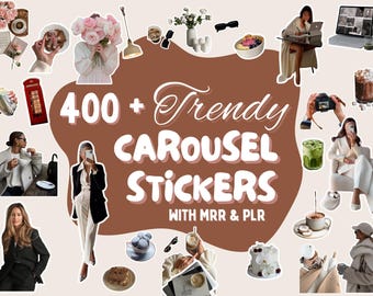 400+ Instagram Carousel Stickers: Social Media Content Creator Bundle (Digital Download, PLR/MRR)